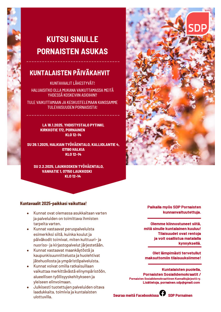 Tervetuloa kuntalaisten päiväkahvi-tilaisuuksiin